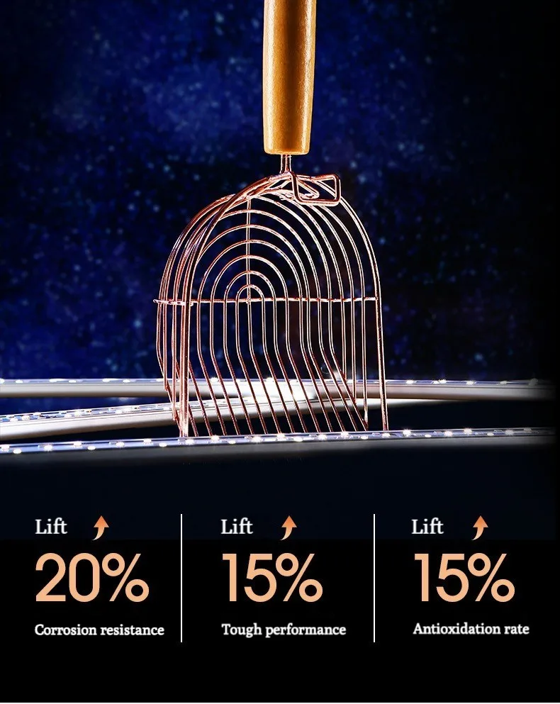 Self-Cleaning Cat Litter Shovel Stainless Steel Metal Scooper