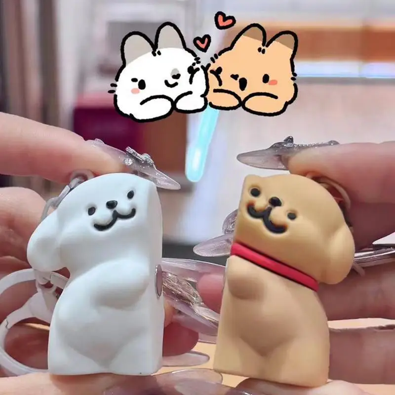 Magnet Key Chain Cartoon Pendant Animal Keychain Dog Keychain Schoolbag Pendant Car Key Ring Cute Magnetic