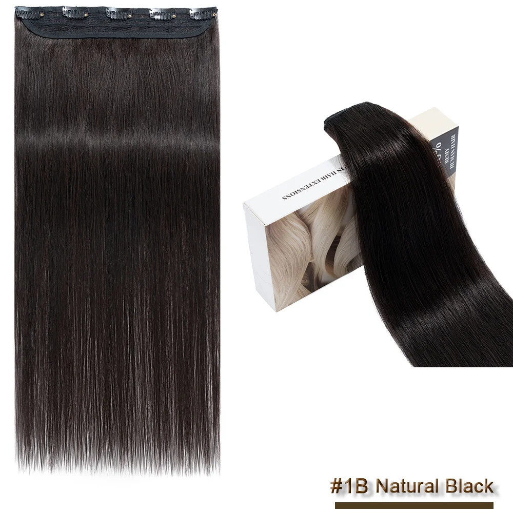 Sego 10 "-24" 3/4 Vollkopf clip in Haar verlängerung 1 Stück/5 Clips maschinell hergestellter remy natürliches menschliches Haar gerade Clip in Haar teilen – Detail 9