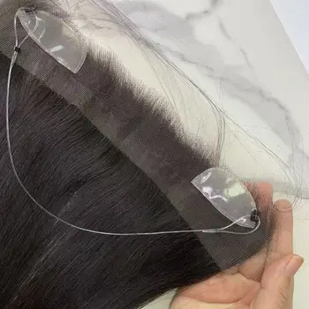 Linea sottile Topper HD Parrucchino frontale in pizzo per le donne Fronte umana Attaccatura dei capelli 100% India Capelli umani per diradamento dell'attaccatura dei capelli