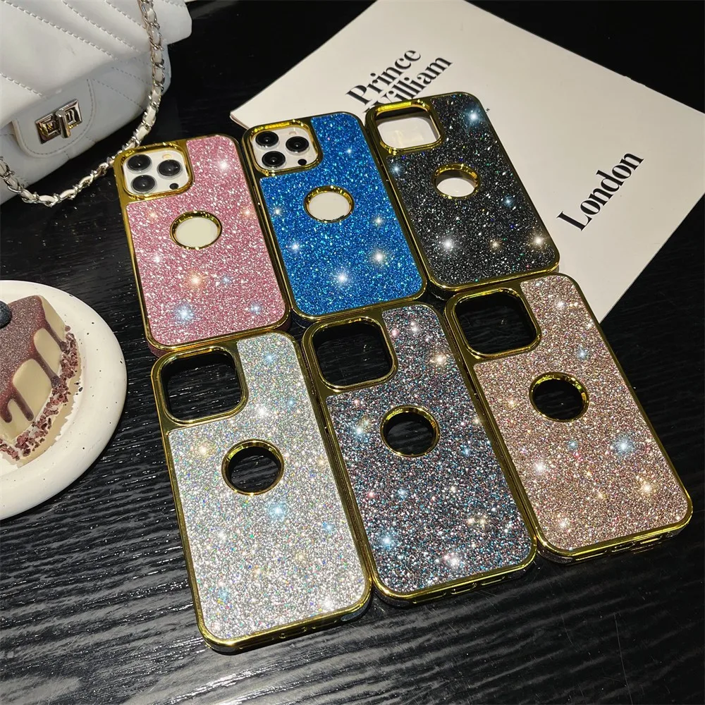 Per Iphone 14 15 Pro Max Cool Gold Plating Edge Case Per 12 13 Pro Max Luxury Glitter Custodia Antiurto 11 15 14 Plus