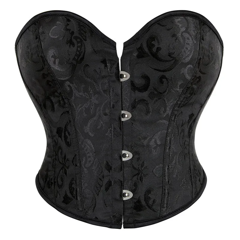 

Steampunk Corset Bustier Overbust Lingerie Women Sexy Corselet Lace Up Plus Size Brocade Crop Tops Vest Female Gothic Costume