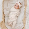 3PCS Set Newborn Swaddle Blanket And Hat Set Boys Girls Jersey Knit Baby Swaddle Wrap Photography Props Baby Supplies 1