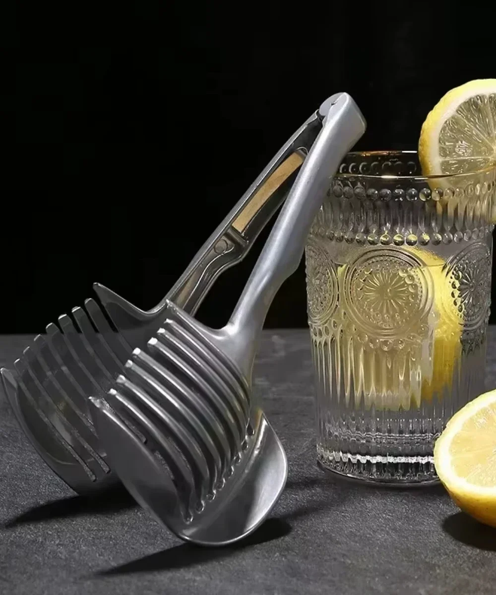 Fruit Slicer Onion Slicer Vegetable Slicer Vegetable Cutter Food Slicer Stainless Steel Kitchen Handheld Orange Lemon Slicer Tomato Cutting Clip Onion KitchenItem Cutter Accessorie