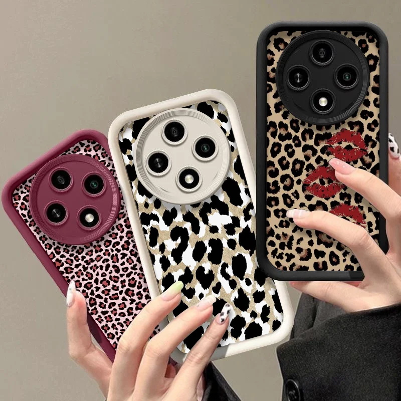 Retro Black Leopard Print Soft Silicone Phone Case Cover