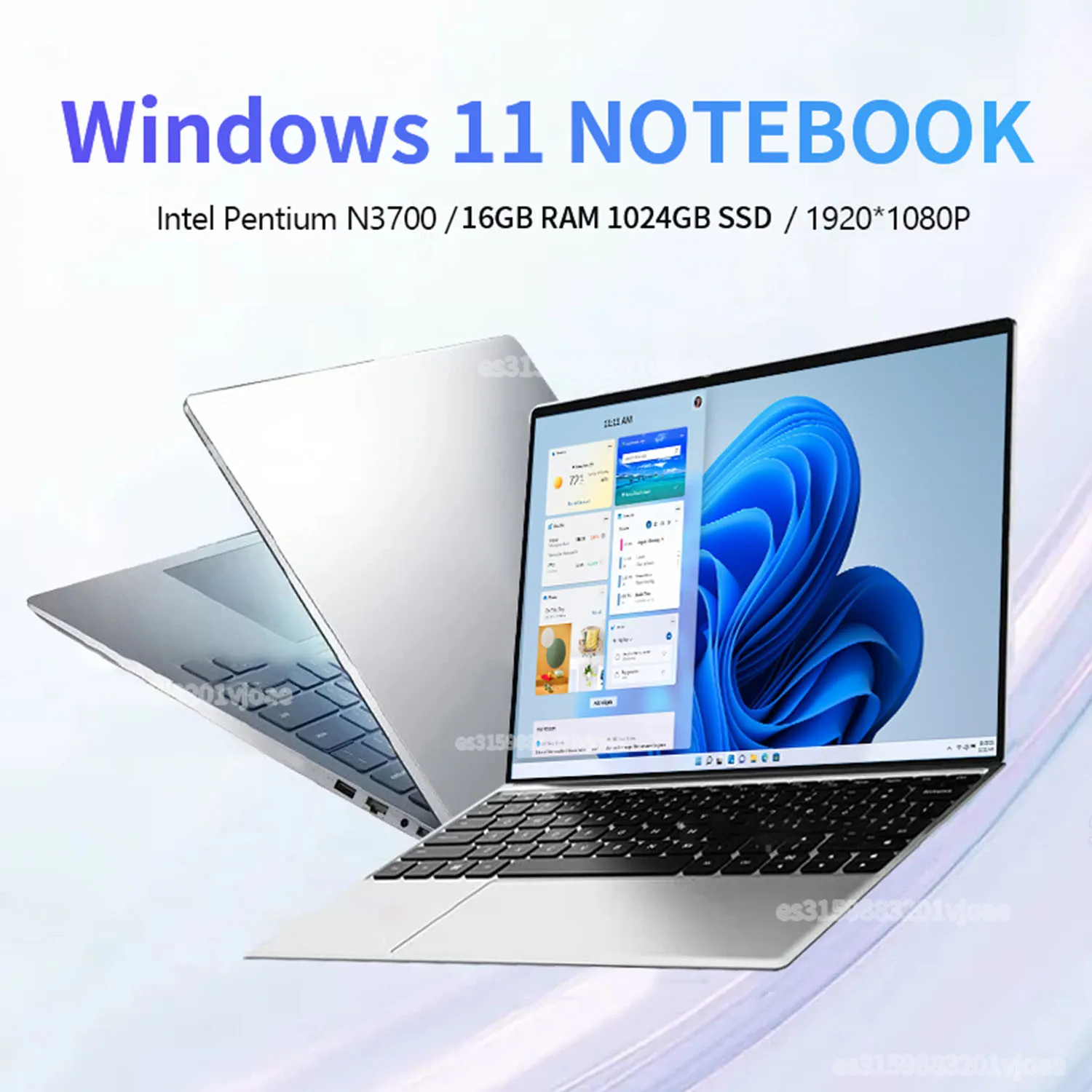 Laptop Intel Pentium N3700 16Gb Ram 1024Gb Ssd Notebook Risoluzione 1920*1080 Windows 11 Sblocca Computer Office Study Gamer Pc