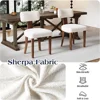 Dining Chairs Set of 4, Upholstered Kitchen Chairs with Curved Backrest & Adjustable Legs for Living Room/Bedroom, White 4