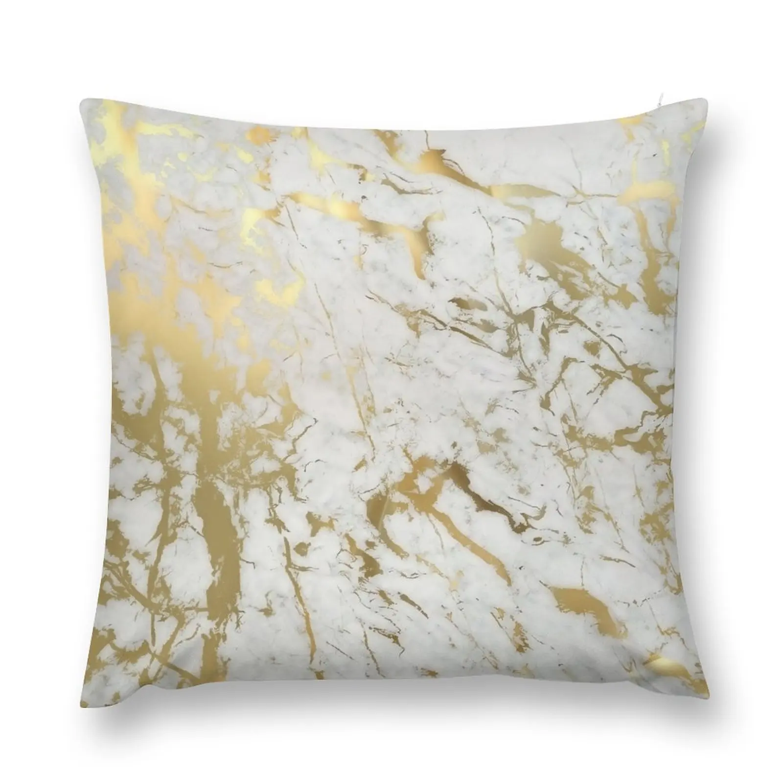 

Gold marble on white (original height quality print) Throw Pillow Decorative Sofa Cushions pillowcases for sofa cushions