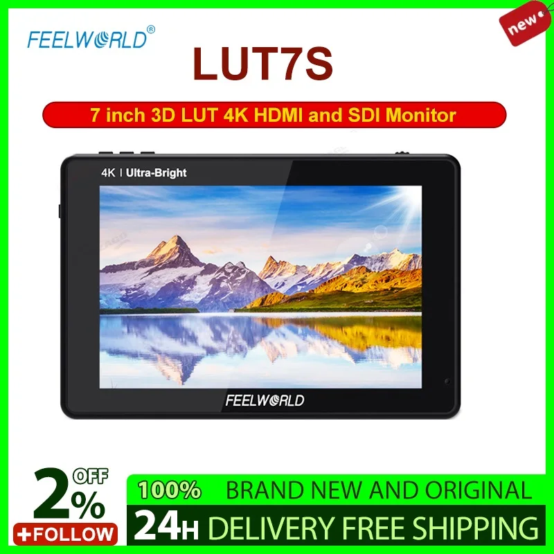 FEELWORLD LUT7S 7 Inch 4K Monitor 3D LUT Touch Screen 3G-SDI DSLR Camera Field Monitor 1920X1200 for Sony Canon Nikon