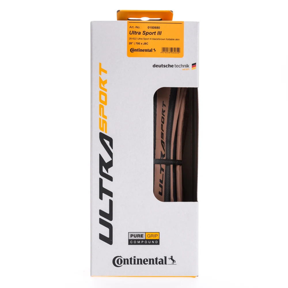 Continental ultra sport 3 original pneus 700x28c bicicleta dobrável pneu puregrip composto preto/marrom pele dobrável pneu de estrada