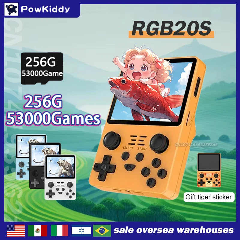 Nuova Macchina Da Gioco Portatile Powkiddy Rgb20S Schermo Ips 4:3 Da 3.5 Pollici Rk3326 Sistema Open Source Retrò 53000 Giochi