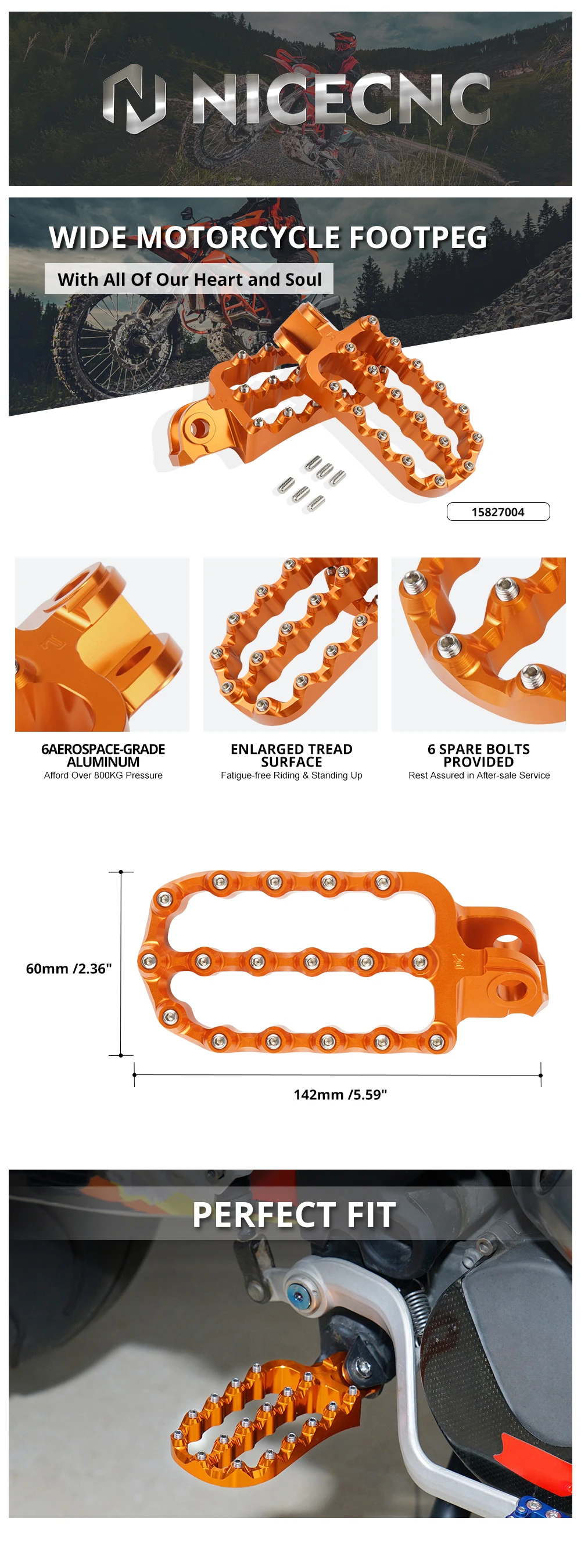 Motorrad Fußrasten Fußstütze Für KTM 690 Enduro/R 2008-2025 690 SMC R 2019-2025 790/890 ABENTEUER/R 1290 Super Abenteuer/R/S/T – Detail 2
