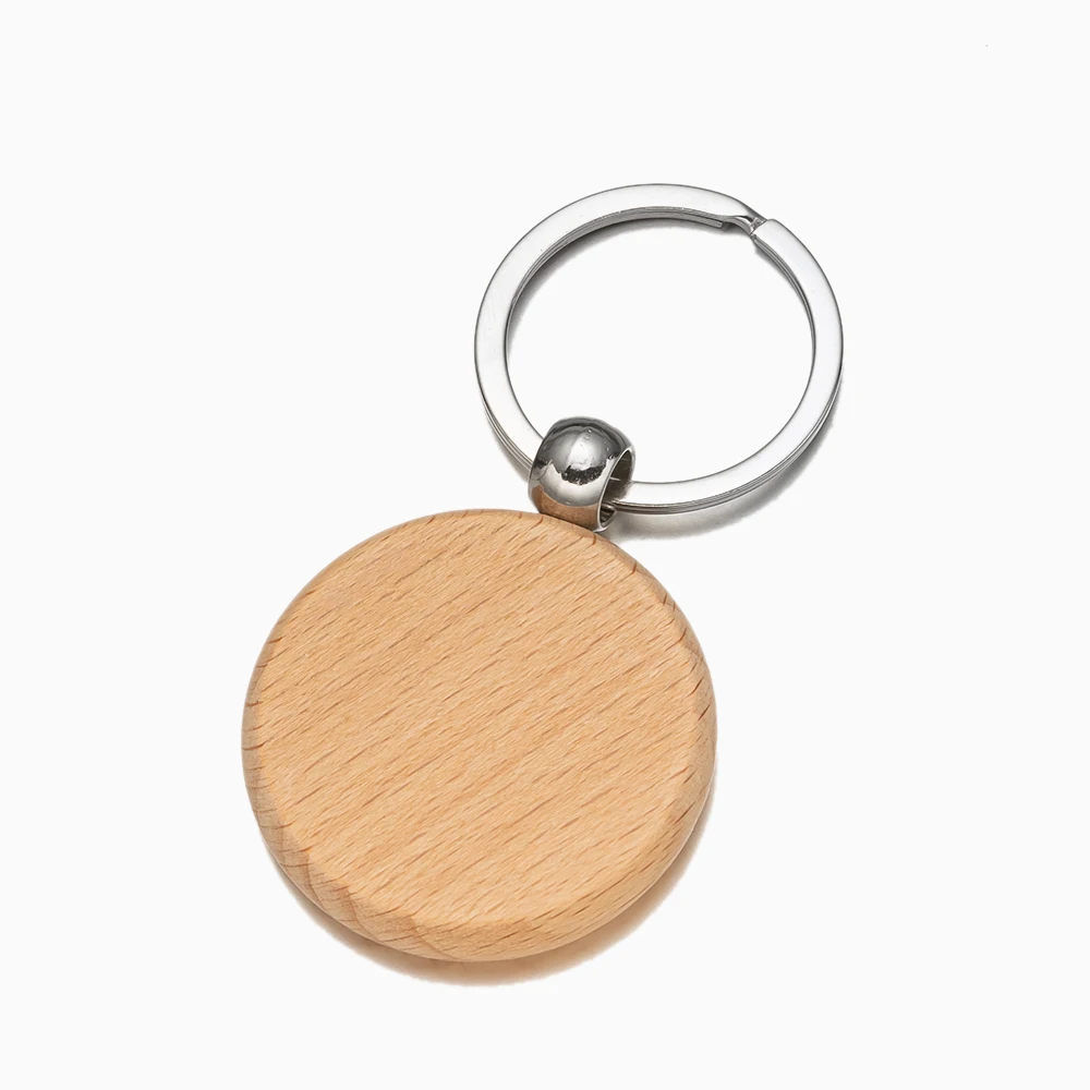 5 Stücke Holz Runde Rechteckige Unvollendete Schlüsselanhänger Rohlinge Lasergravur Schlüsselanhänger Für DIY ID Tags Handwerk Geschenke Anhänger Liefert – Detail 3