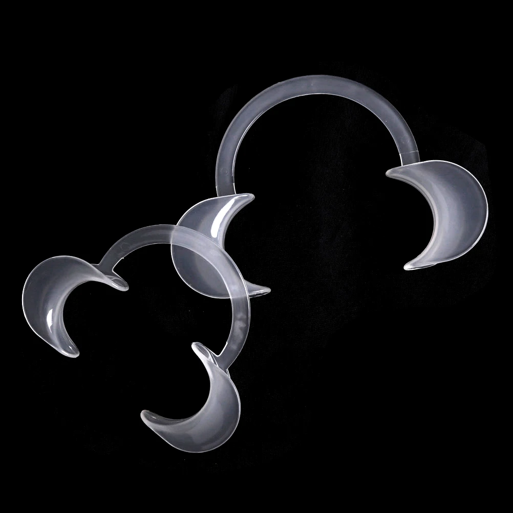 2pcs C Type Mouth Opener Dental Orthodontic Plastic Cheek Lip Retractor