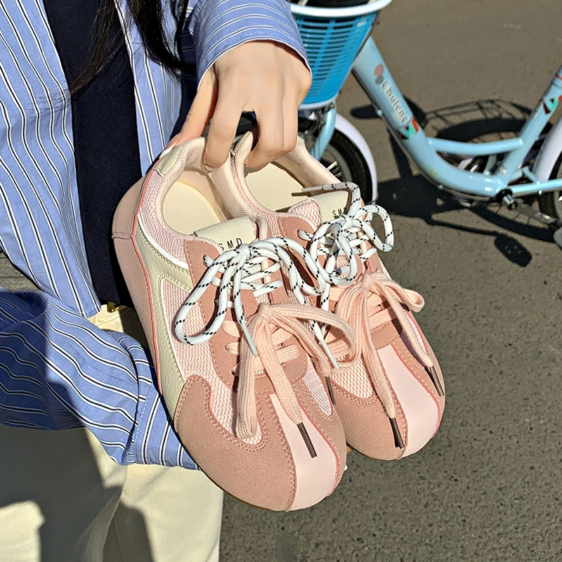 Women's Vulcanized Shoes  Spring and Autumn Fashionable Women's Sports Shoes Genuine Leather Breathable Luxury Designer 6