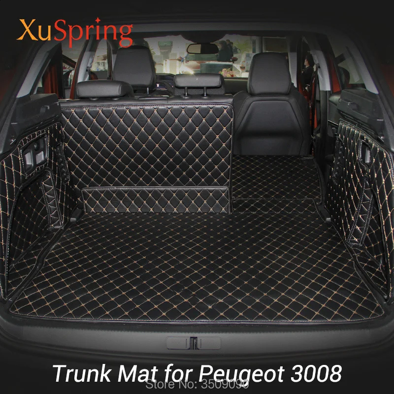 

for Peugeot 3008 2016-2021 Rear Tail Car Trunk Mat Durable Boot Carpets Cargo Liner Cover Protective Car Styling