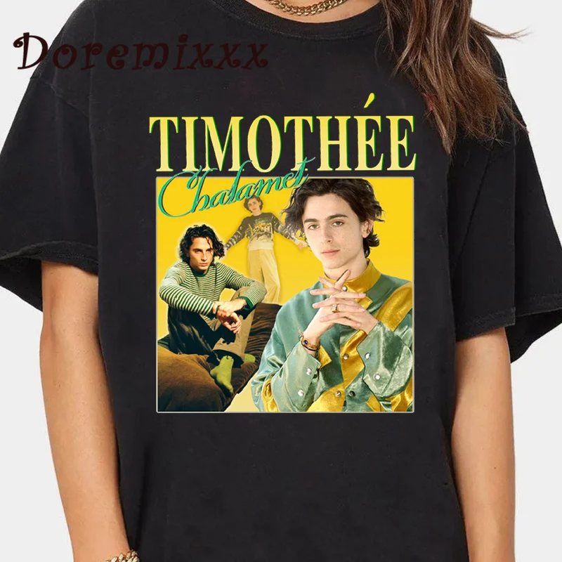 

Women's Tops Timothee Chalamet T Shirt Men 90s Vintage Graphic Tee Shirt Cotton Short Sleeve T-shirts Streetwear Harajuku Unisex