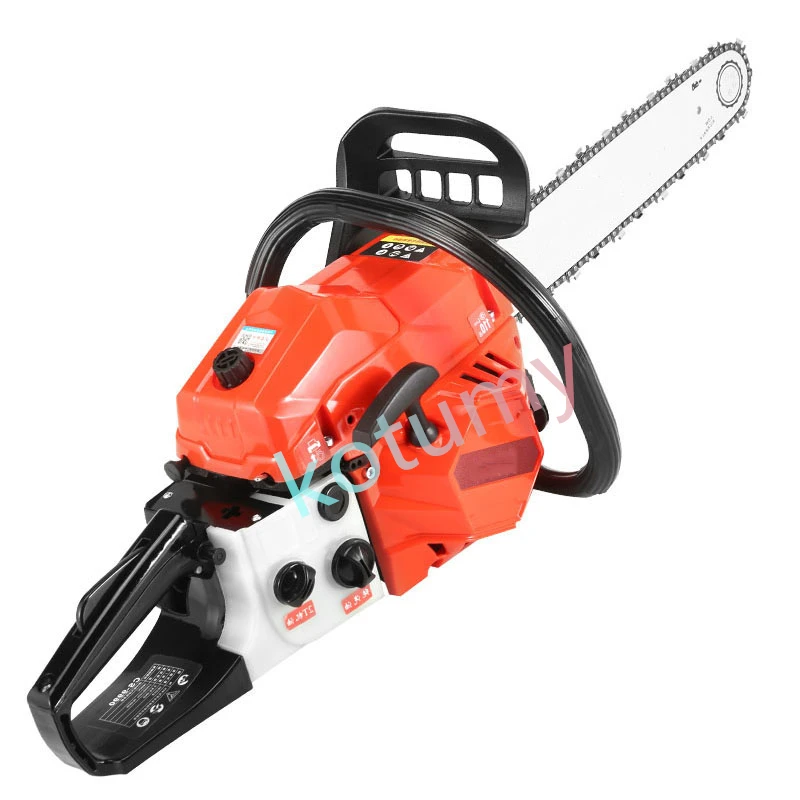 공랭식 가솔린 체인 톱 기계, 목재 절단 목공 도구, 4 스트로크, 88.8KW 98CC 핸들, 23800rpm