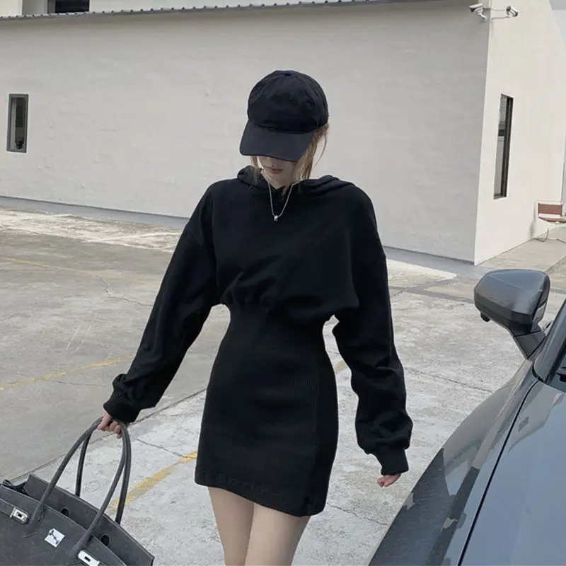 elfelfelfarchives★韓国★人気★LACE HOODIE DRESS/追跡あり Women's Long Hooded Maxi Dress with Pockets - Stylish Elven