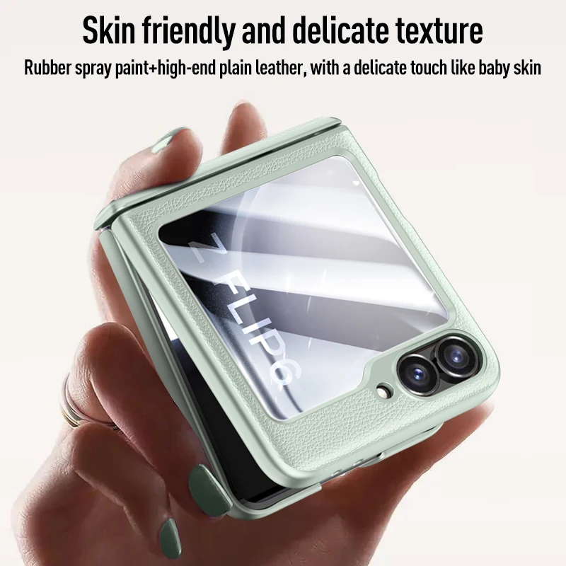 Leather Folding Case with Mirror Film & Shockproof Protection