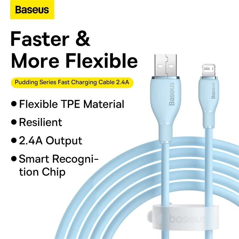 Baseus 2.4A USB Cable  For iPhone Charging Cable USB Cord Fast Data Charging Wire Cord For iPhone 14 13 12 11 Pro Max
