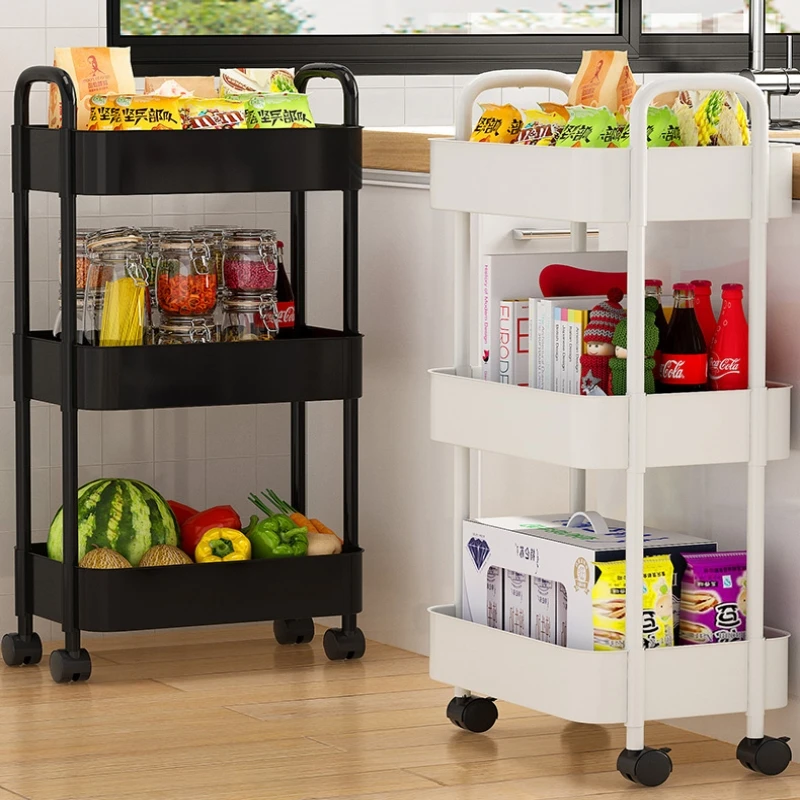 Kitchen Tool Rotating Storage Shelves Rack Metal Multi Layer Removable  Basket Shelf Organizer Rolling Wheels Rolling Carts - AliExpress