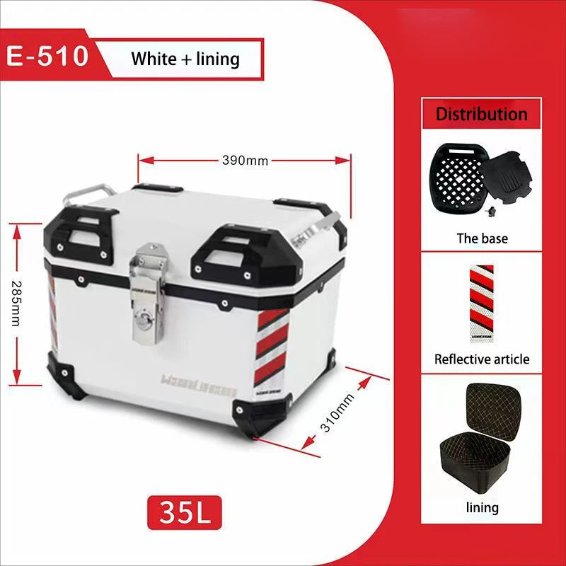 thumbnail image 1 of Baúl para motocicleta de aleación de plástico SaiYue Rufeng de 35 litros, caja trasera eléctrica universal de gran capacidad sin aleación de aluminio, 1 of 5