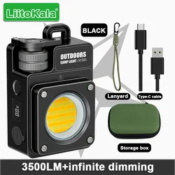 Enhanced Portable Keychain Light - Rechargeable, Multifunctional 3500LM Flashlight with 3000mAh Battery (Black)