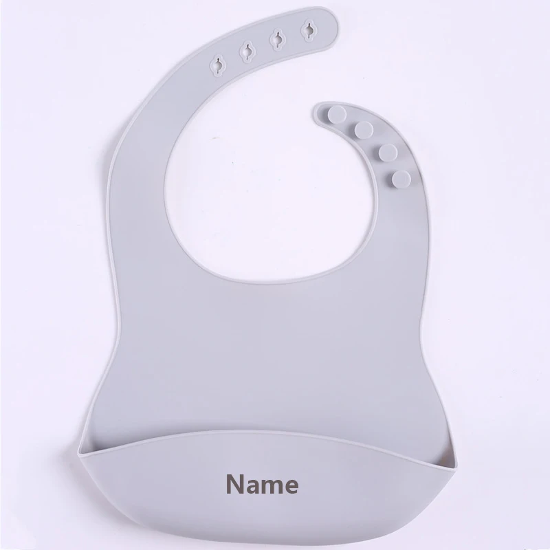 Silicone Bib Baby Drool Catcher with Free Name Engraving Creative Gifts Customized for Boys and Girls