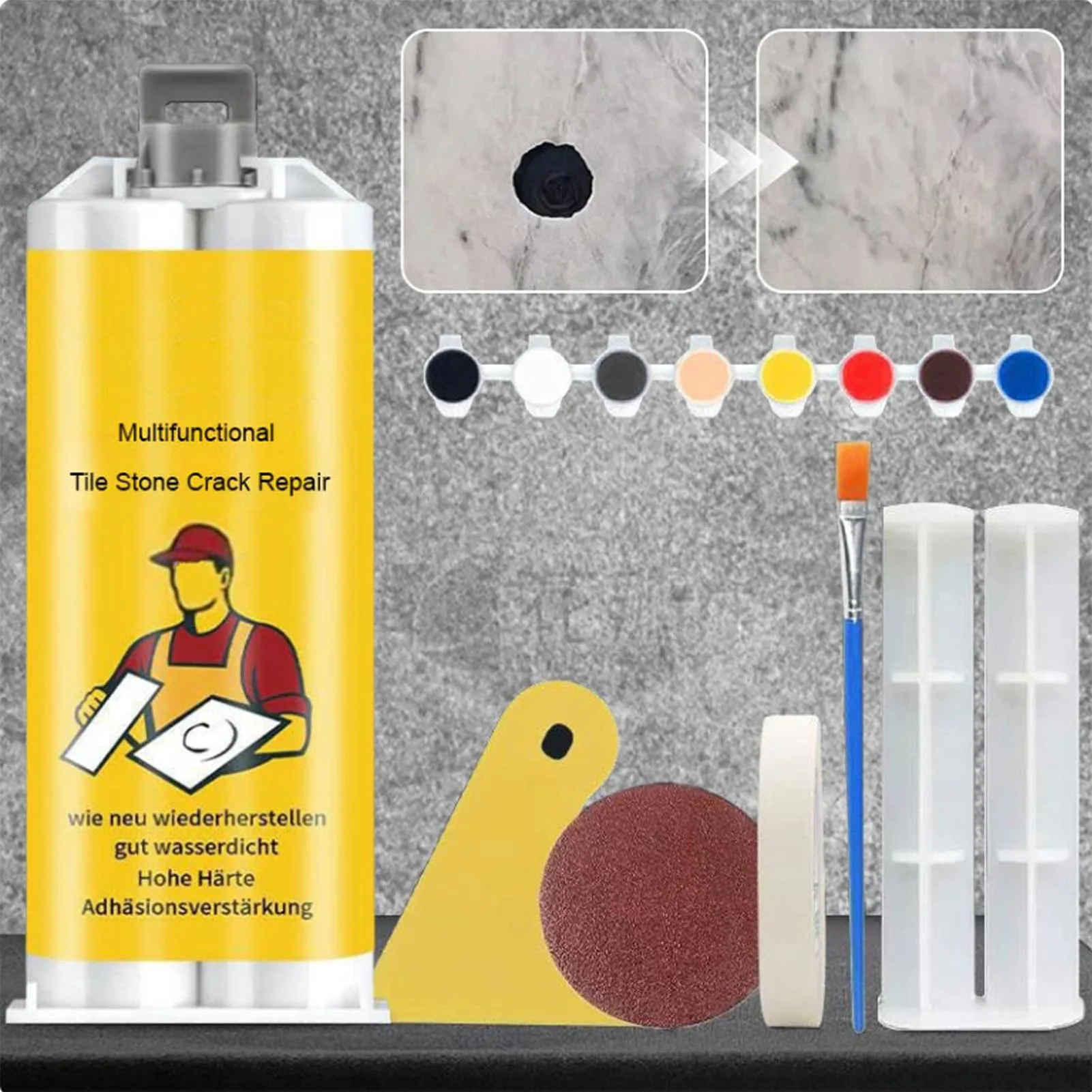 Slab Concrete Crack Repair Paste Seamless Color Match Quick-Drying Formula Versatile Tool for Home Improvement