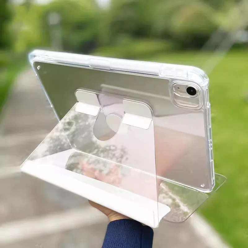 

For iPad Pro 11 2022 Pro 12.9 Air 3 Pro 10.5 9.7 9th 8th 7th 10.2 10th Air 4 5 10.9 Mini 6 Rotatable Crystal Clear Case