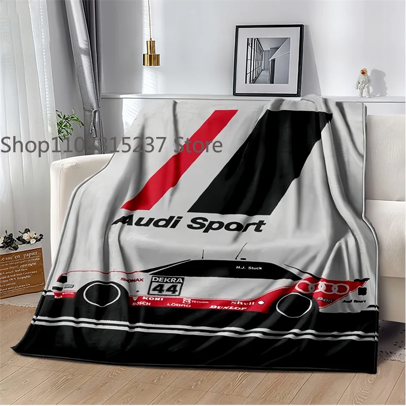 

3D Sports Car AA- Audi Logo Trend Blankets,Throw Blanket,for Bedroom Living Room Sofa Bed Office Car, Brithday Gift,Decke