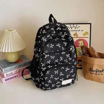 Zaino per ragazza Zaino carino Borse da viaggio complete con fiocco Zaino leggero Borse di classe per borsa da scuola per studenti delle scuole superiori