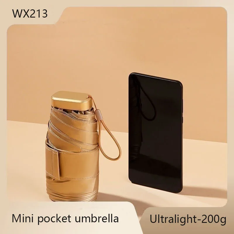 

Mini 6-fold Umbrella,Flat Shape, 6-bones,Color glue,Sun Protection And UV Protection,Ultra Light,Rain And Sunshine,102cm,Pocket