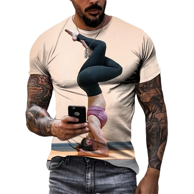 

3D Printed Sexy Yoga Figure T Shirt for Men Women Clothing Summer Casual Streetwear Tees Kids Harajuku Fahion Short Sleeve Tops