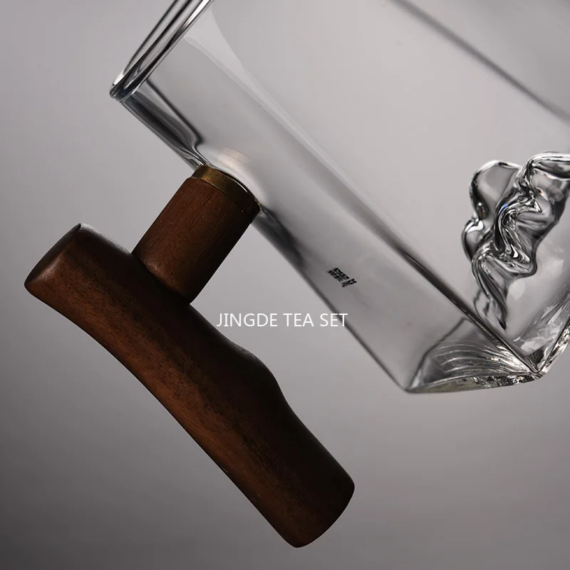 High End Wooden Handle Glass Fair Cup/tea Dispenser/tea Filter/household Tea Sea/tea Set Accessories Glass Teapot Green Tea