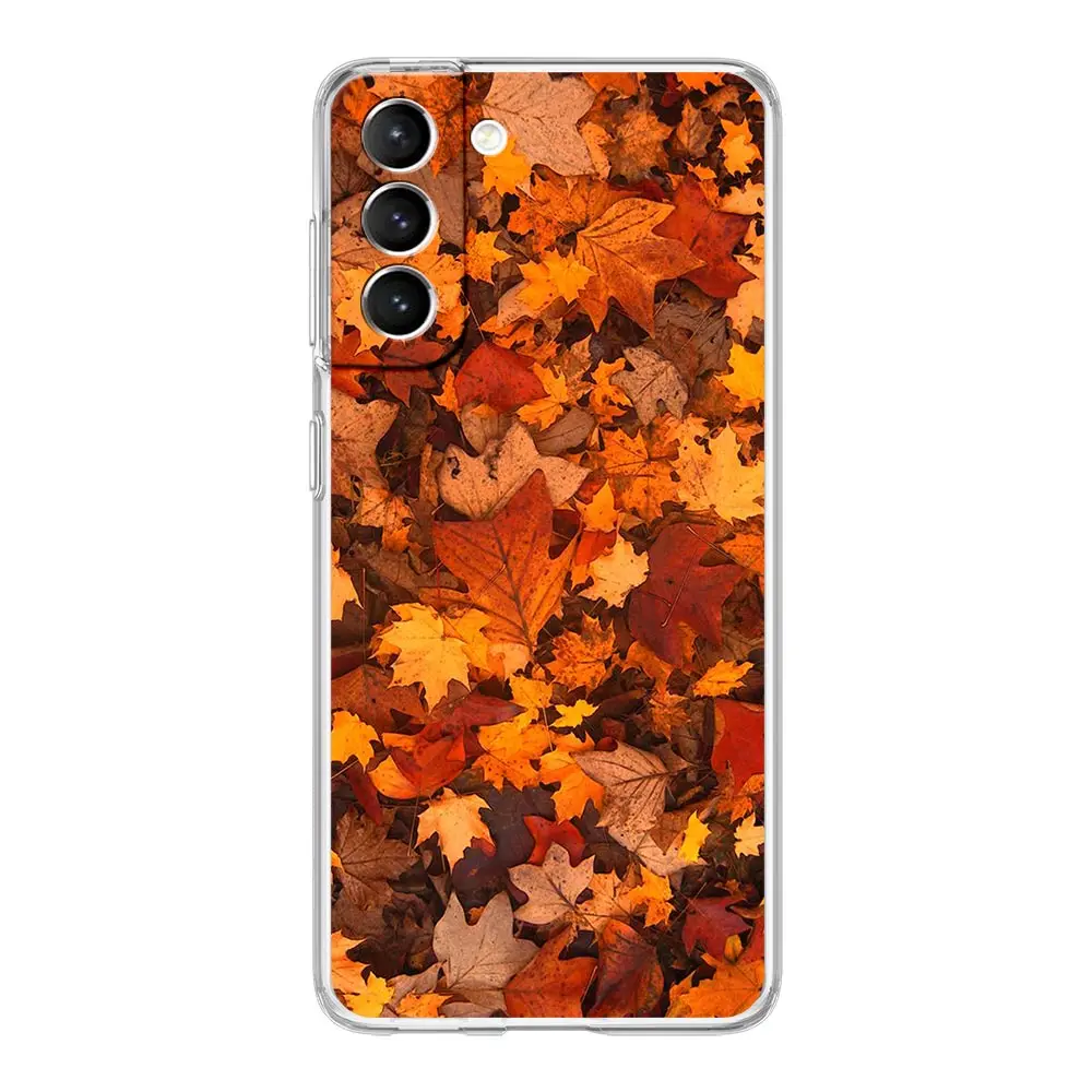 Maple Leaf Autumn Design Clear Phone Case