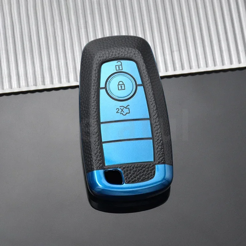 Premium TPU Leather Car Key Fob Holder Case Cover