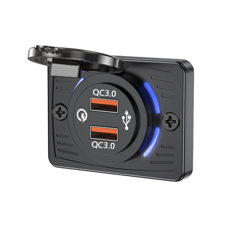 Enhanced USB Outlet Wall Mount with Sliding Cap - Fast Charging Power Adapter, Waterproof