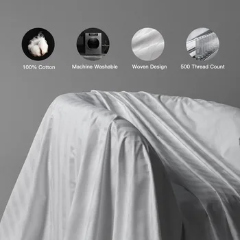 White Luxury Feather Down Fluffy Bed Pillows 500 Thread Count Queen Size Pillows Set of 2 Pack Machine Washable 100% Cotton Bre 5