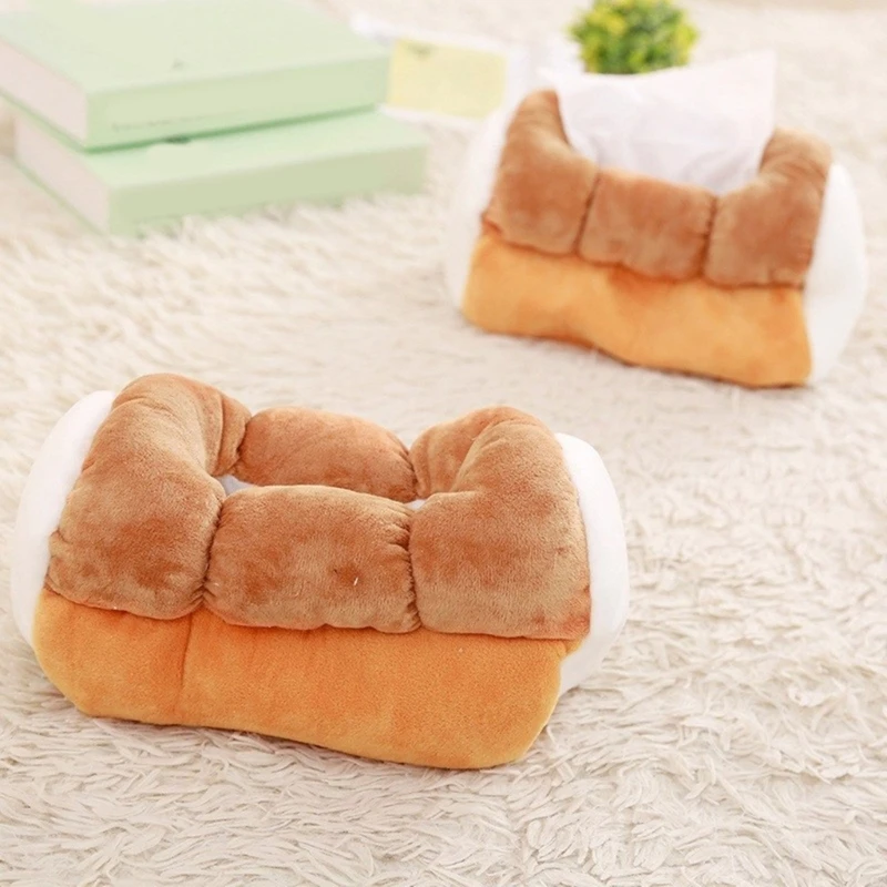 Funny Bread Shaped Tissue Storage Holder Soft Cotton Storage Box for Home Decor 4