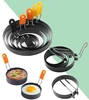 Pro Round Pancake Mold with Egg Ring Nonstick Stainless Steel Breakfast Maker Tool for Crepes Home & Commercial Use Cooking Mold