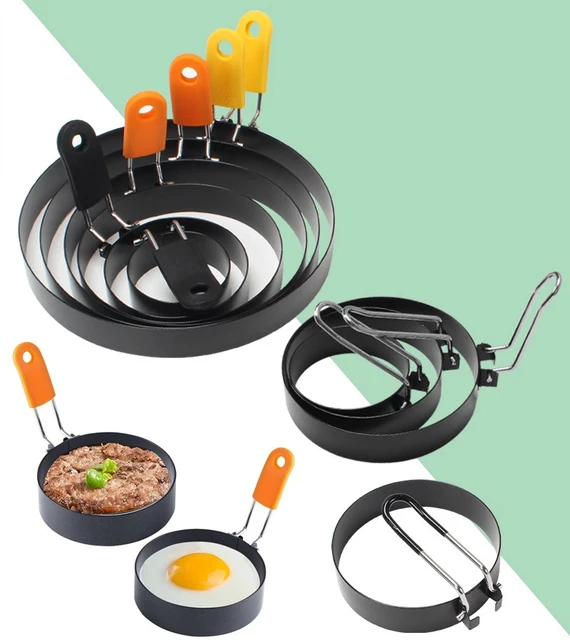 Pro Round Pancake Mold with Egg Ring Nonstick Stainless Steel Breakfast Maker Tool for Crepes Home & Commercial Use Cooking Mold Pro Round Pancake Mold with Egg Ring Nonstick Stainless Steel Breakfast Maker Tool for Crepes Home & Commercial Use Cooking Mold