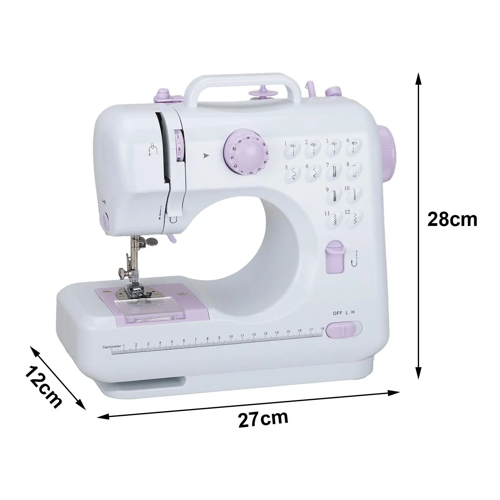 Electric Sewing Machine Lightweight Sewing Lover Gifts with 12 Stitch Durable with Thread Cutting Double Thread Sewing Two Speed