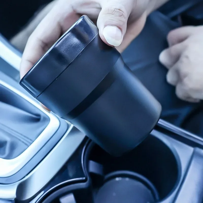 Multifunctional Car Mini Trash Bin Cup Holder Pen Tissue Car Trash Can Auto Holder Cap Mounts Black Plastic Interior Accessories