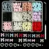 1Box Multi-Style Colorful Resin Bear Bow Flower Nail Charms Alloy Butterfly Cherry Simulated Pearl Nail Art Accessories for DIY 4