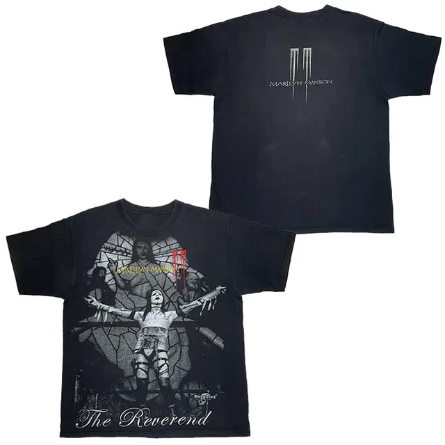 T-shirt décontracté abstrait Marilyn Manson, marque de luxe pour hommes et femmes, collection 2026 1