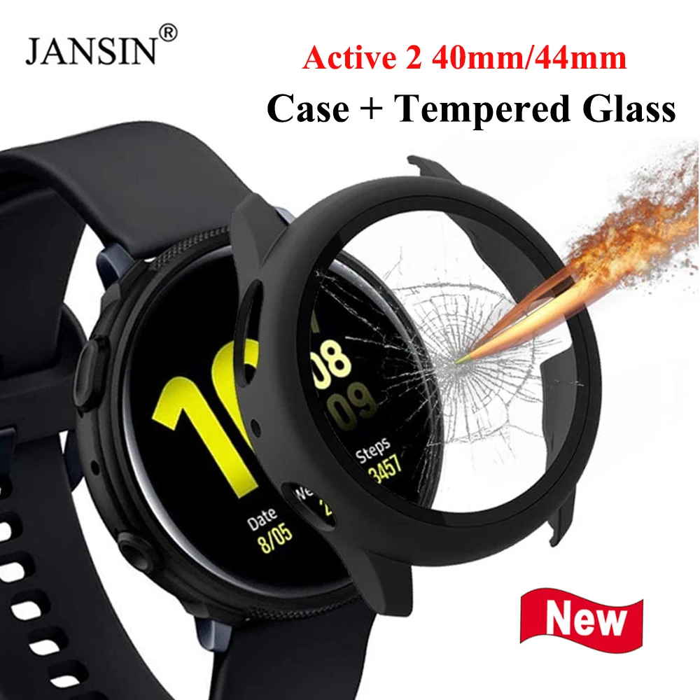 Vetro + Custodia Per Samsung Galaxy Watch Active 2 44Mm 40Mm Cornice Paraurti Custodia Protettiva Per Schermo Pc Per Samsung Galaxy Watch Active 2