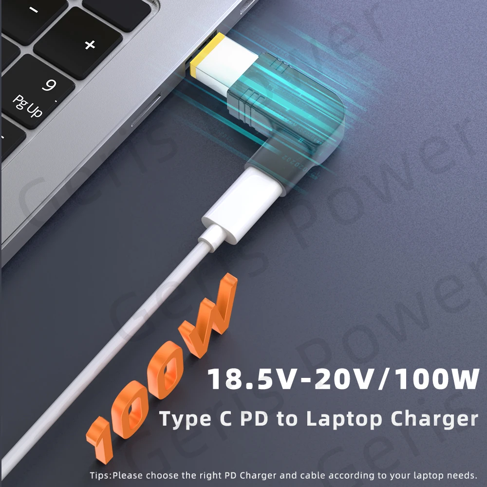 ​P​D 100W Type C to Universal Laptop Charger Converter for Asus Lenovo Hp Dell Acer Samsung USB C Fast Charger Adapter Connector