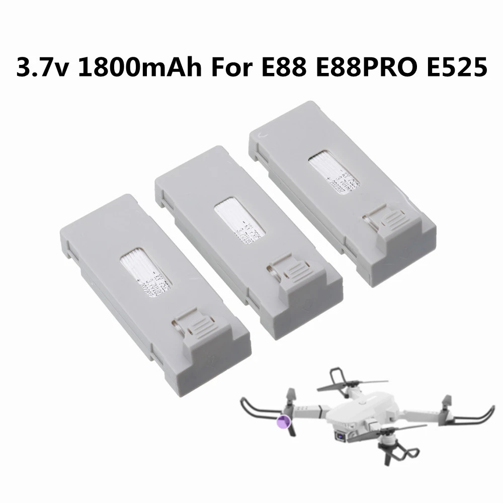 Batterie Li-ion 3,7V 1800mAh Pour Drones RC | Compatible E88, E88PRO, E99, P1, K3, S1, P8, Etc. | Remplacement Longue Durée